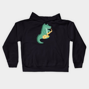 Alto Saxophone Alligator Kids Hoodie